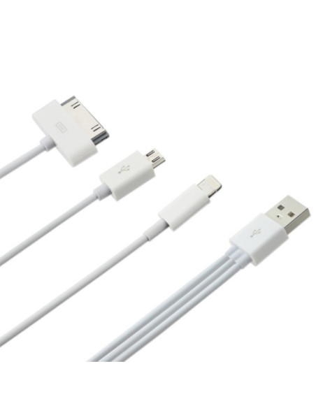 Cable USB 3 en 1 Smart Cable (iPhone5 + MicroUSB + 30 Pines)