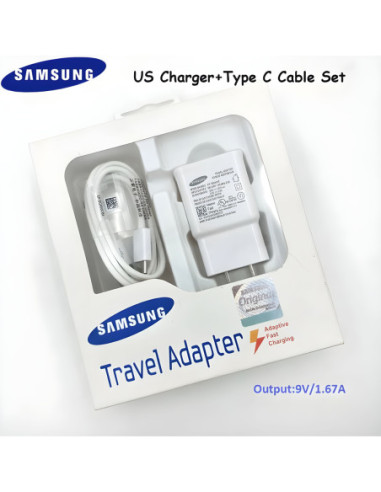 Cargador de Pared 220v Especial Samsung FastCharging 15W Type-C (USB+Cable)