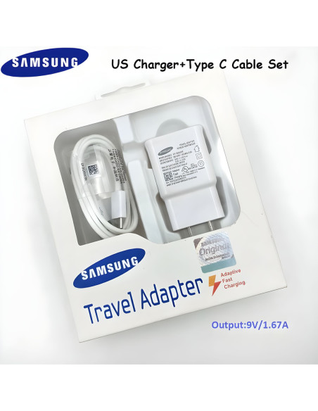 Cargador de Pared 220v Especial Samsung FastCharging 15W Type-C (USB+Cable)
