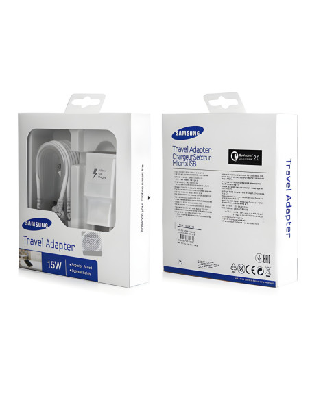 Cargador de Pared 220v Especial Samsung FastCharging 15W MicroUSB (USB+Cable)