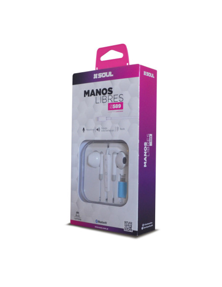 Auricular Manos Libres Stereo C/Corte SL Lighting iPhone S589 Blanco