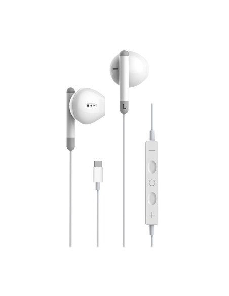 Auricular Manos Libres Stereo C/Corte SL TipoC S589 Blanco