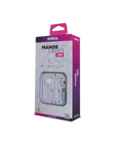 Auricular Manos Libres Stereo C/Corte SL TipoC S589 Blanco