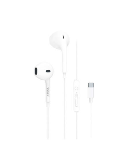 Auricular Manos Libres Stereo C/Corte SL Type-C S389 Blanco