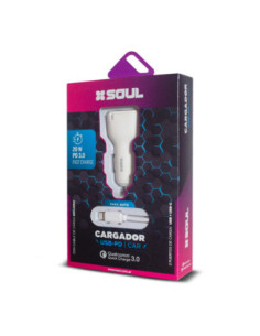 Cargador 12v USB+PD 3.0 20W Type-C Verde