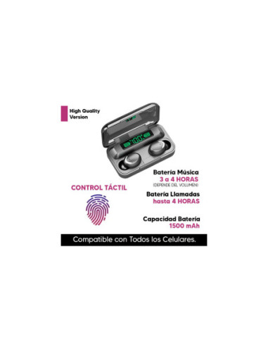 Auricular Inalambrico Bluetooth TWS F9 Negro