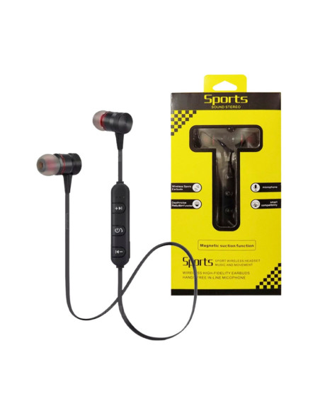 Auricular Sport Bluetooth BT100-2 InEar Magnetico Negro
