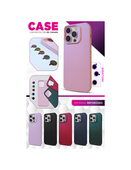 Funda RC Silicone con Lente Camara Apple iPhone 13 Rosa