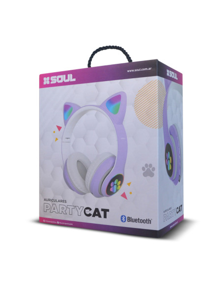 Auricular Vincha Bluetooth SL_CAT Party Cat Led Negro