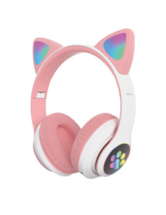 Auricular Vincha Bluetooth SL_CAT Party Cat Led Rosa
