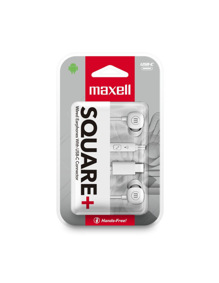 Auricular Stereo Maxell SQUARE Ficha USB-C Blanco