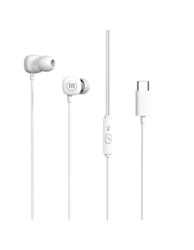 Auricular Stereo Maxell SQUARE Ficha USB-C Blanco