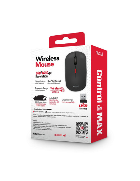 Mouse Maxell Inalambrico MOWL-100 Negro (348584)