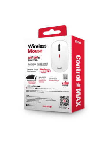 Mouse Maxell Inalambrico MOWL-100 Blanco (348585)